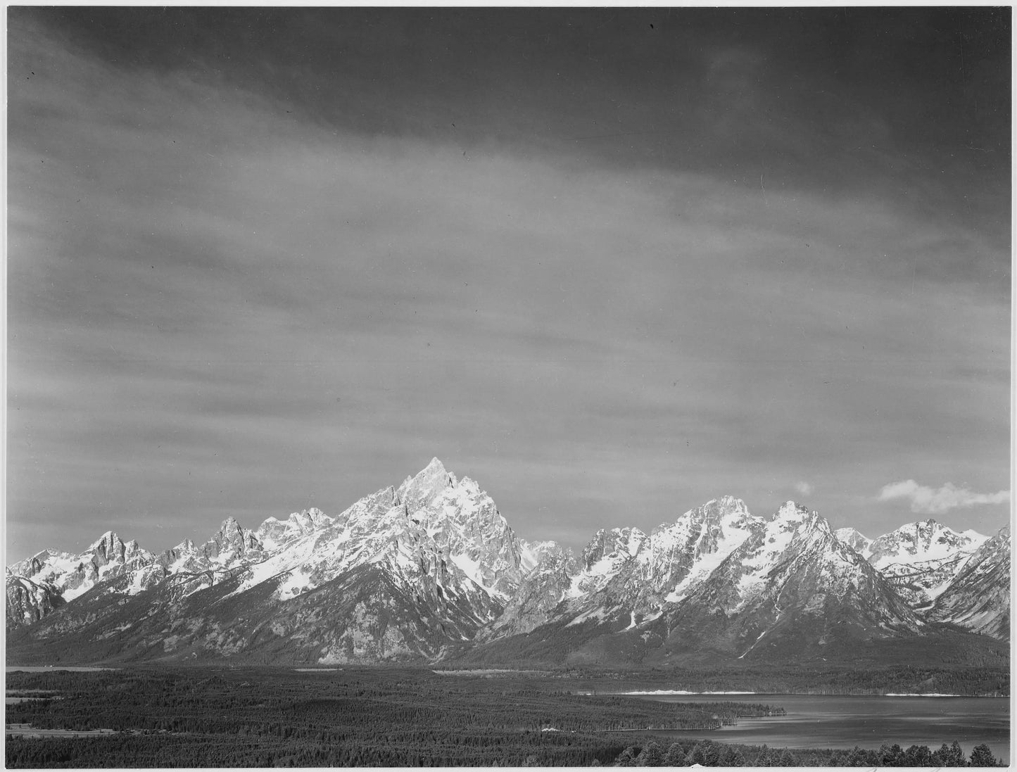 {{ product_title }} Fine Art Print | {{ product_vendor }} Jakero77 Ansel Adams - Tetons from Signal Mountain Wyoming (1941) - 17" x 22" Fine Art Print Art Print Jakero77