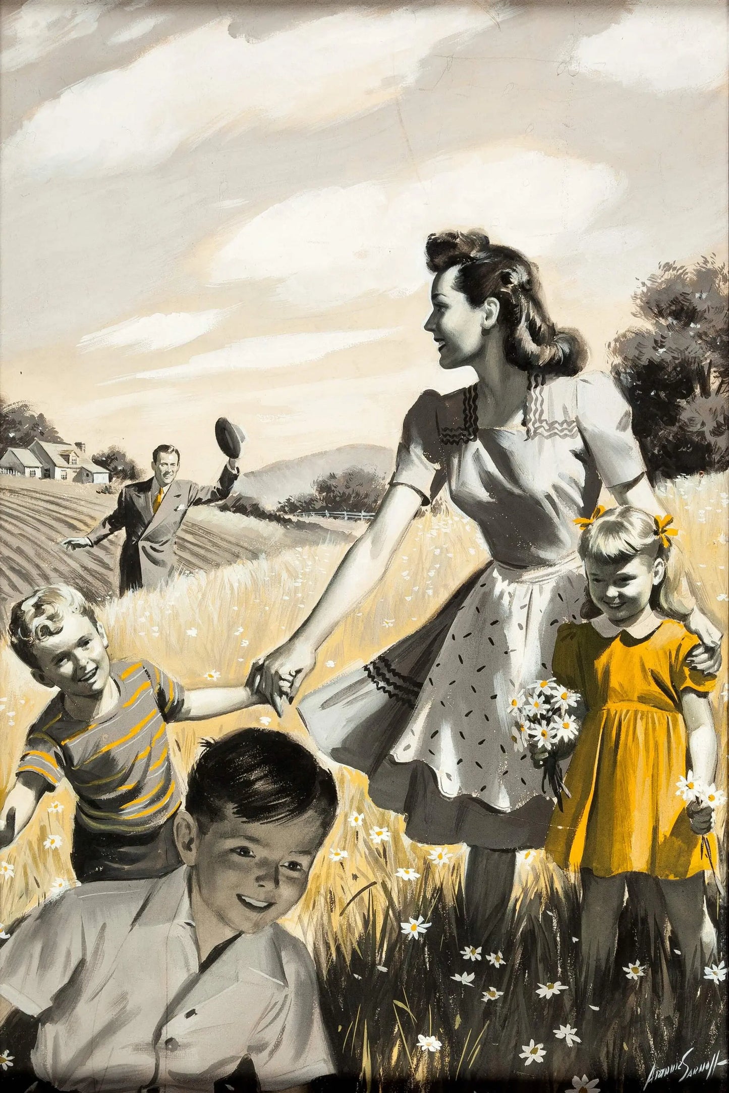 {{ product_title }} Fine Art Print | {{ product_vendor }} Jakero77 Arthur Sarnoff - Country Life Illustration 1955 Signed - 17" x 22" Fine Art Print Art Print Jakero77