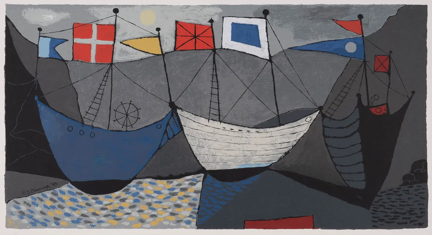 {{ product_title }} Fine Art Print | {{ product_vendor }} Jakero77 Bertram Charles Binning - Convoy at Rendezvous (1948) Signed - 17" x 22" Art Print Art Print Jakero77