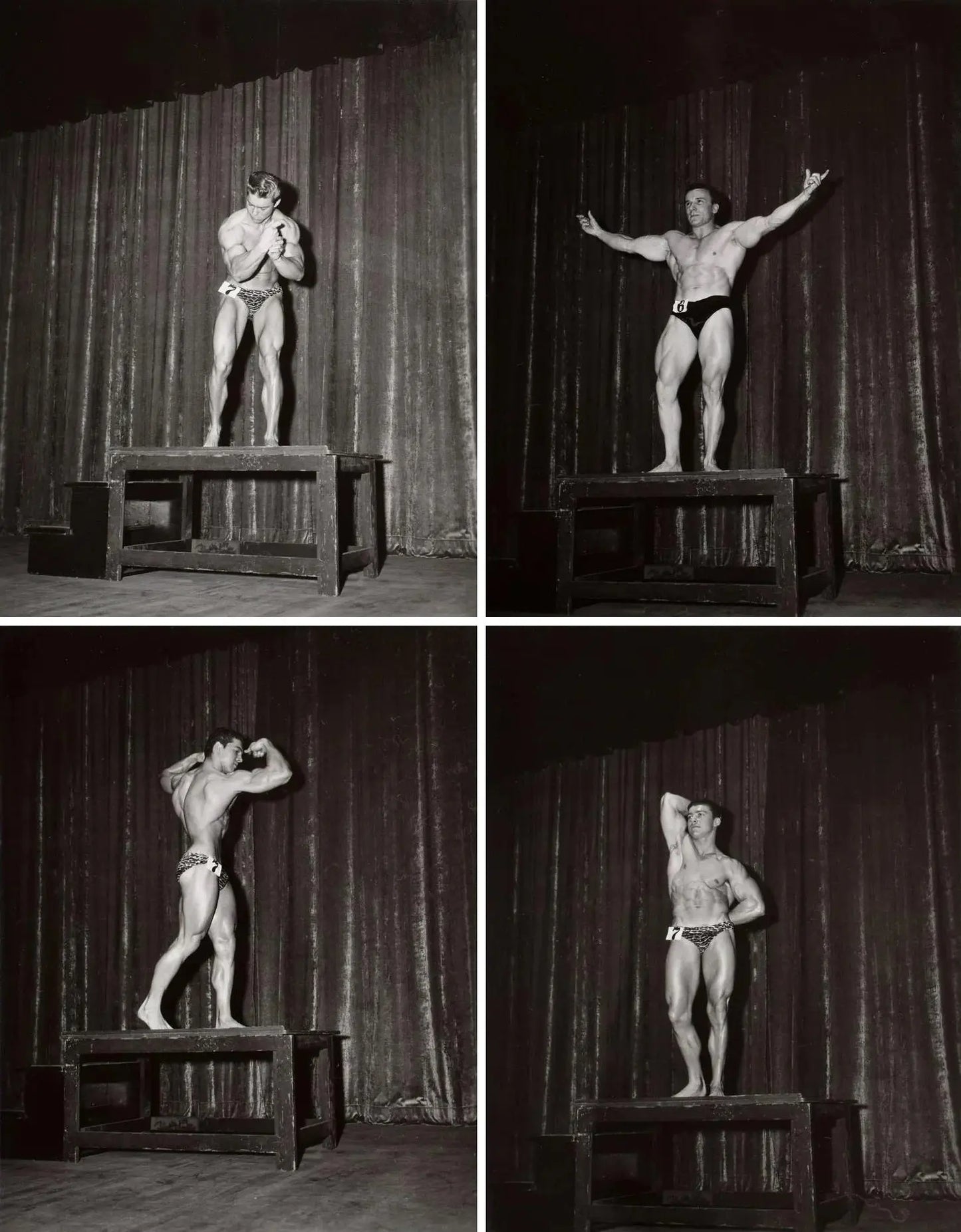 {{ product_title }} Fine Art Print | {{ product_vendor }} Jakero77 Bruce Bellas Vintage Bodybuilder Poses @ Competition - 17" x 22" Fine Art Print -1839 Art Print Jakero77