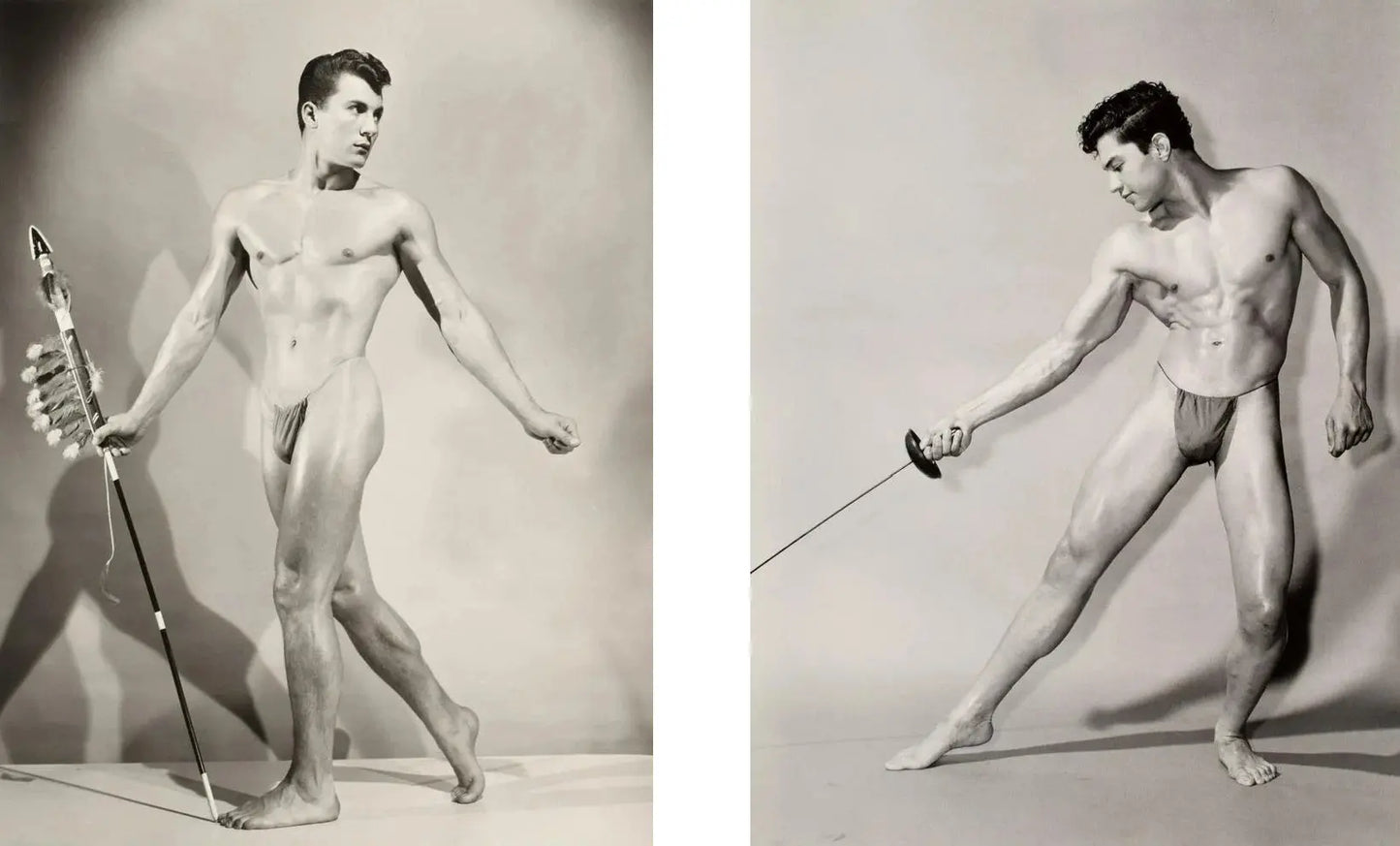 {{ product_title }} Fine Art Print | {{ product_vendor }} Jakero77 Bruce Bellas of LA Vintage Nude Males with Sword Gay - 17" x 22" Fine Art Print - 1898 Art Print Jakero77