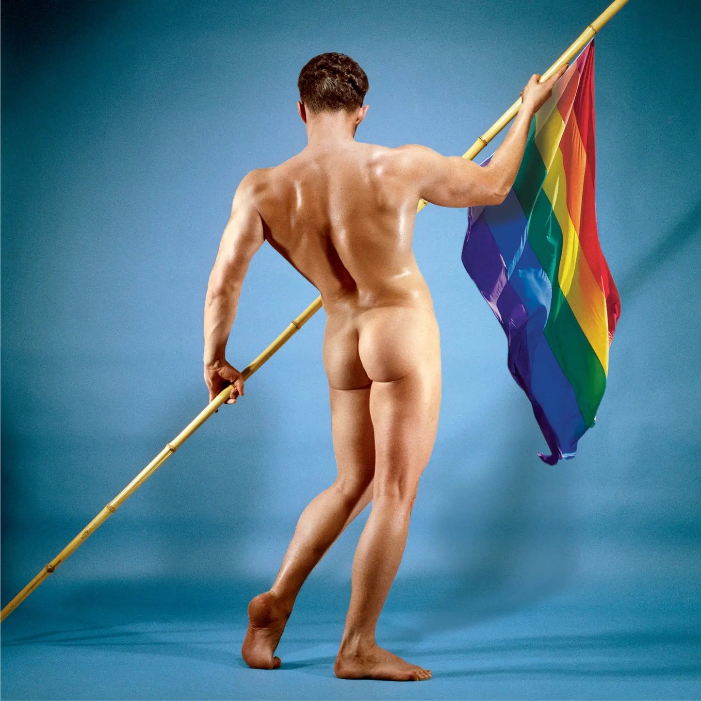 {{ product_title }} Fine Art Print | {{ product_vendor }} Jakero77 Bruce of LA - Nude Male Butt 1960s RARE Gay Pride Flag LGBTQ+ - 17"x22" Art Print Art Print Jakero77