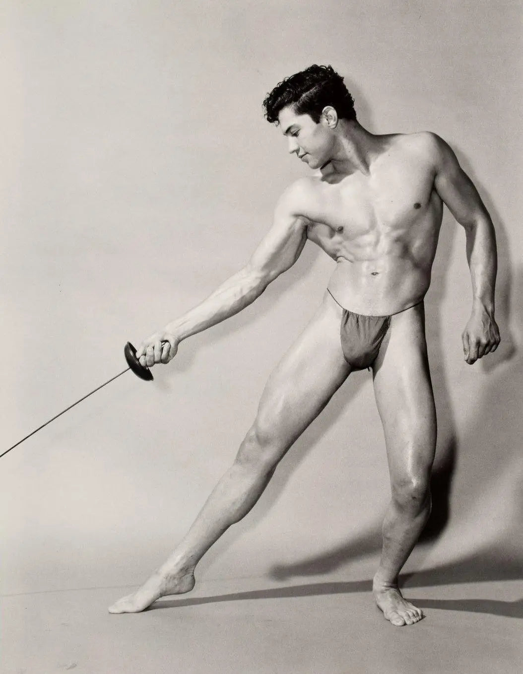 {{ product_title }} Fine Art Print | {{ product_vendor }} Jakero77 Bruce of LA Nude Male Posed with Sword Abs Gay Interest - 17"x22" Fine Art Print - 2031 Art Print Jakero77