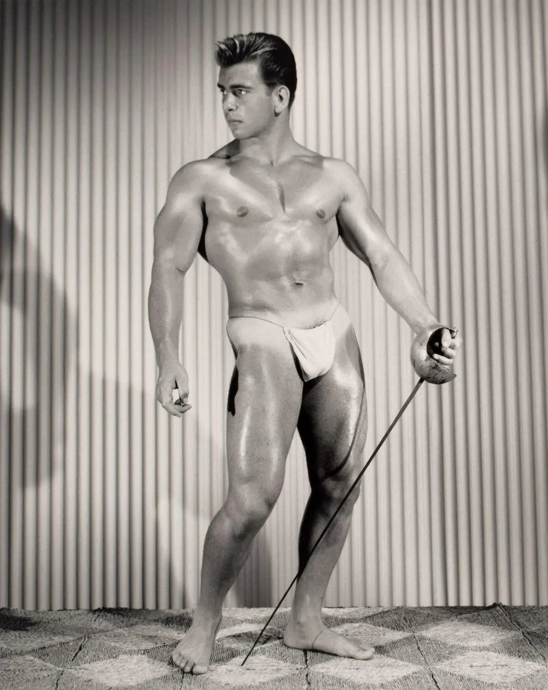 {{ product_title }} Fine Art Print | {{ product_vendor }} Jakero77 Bruce of LA Vintage Nude Alex Aronis 1950s Sword Gay Interest - 17" x 22" Print Art Print Jakero77