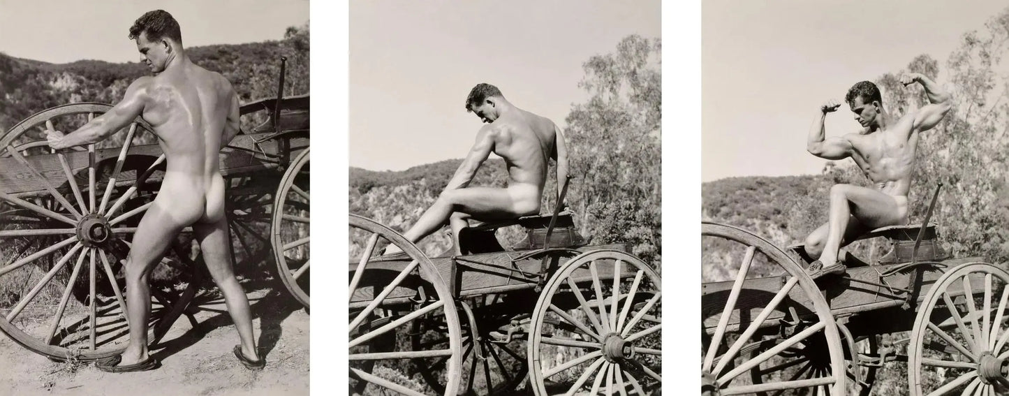 {{ product_title }} Fine Art Print | {{ product_vendor }} Jakero77 Bruce of Los Angeles Nude Male Butt Western Vintage Gay Interest - 17"x22" Fine Art Print - 1967 Art Print Jakero77
