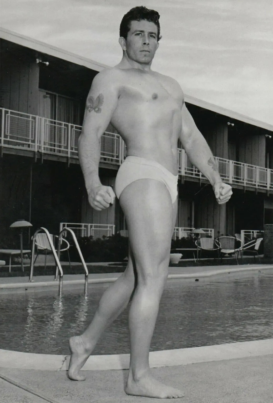 {{ product_title }} Fine Art Print | {{ product_vendor }} Jakero77 Bruce of Los Angeles Vintage Beefcake Gay Poolside 1960s - 17" x 22" Art Print - 2117 Art Print Jakero77