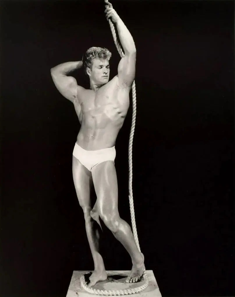 {{ product_title }} Fine Art Print | {{ product_vendor }} Jakero77 Bruce of Los Angeles Vintage Bodybuilder Posing Rope - 17" x 22" Fine Art Print - 1870 Art Print Jakero77