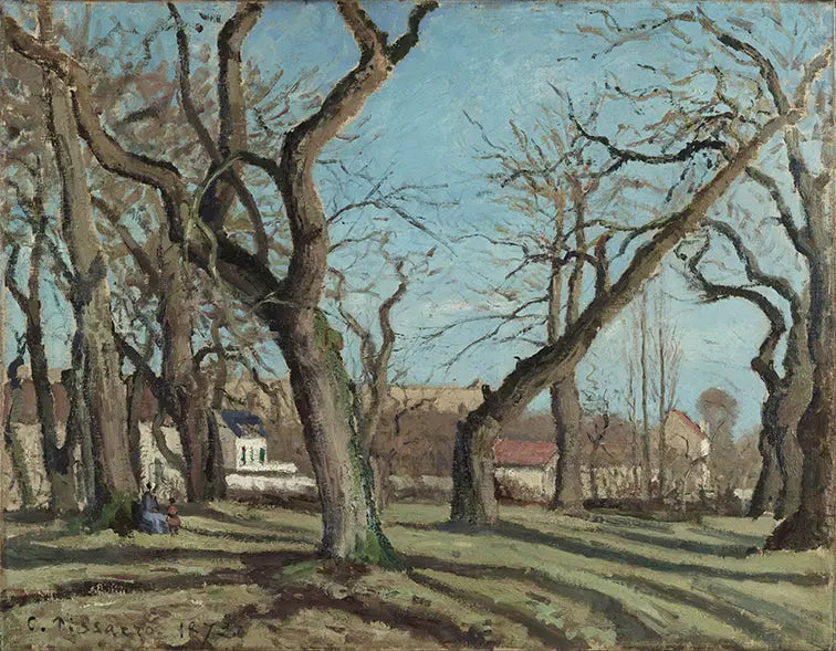 {{ product_title }} Fine Art Print | {{ product_vendor }} Jakero77 Camille Pissarro - Chestnut Grove at Louveciennes (1872) Signed - 17" x 22" Print Art Print Jakero77