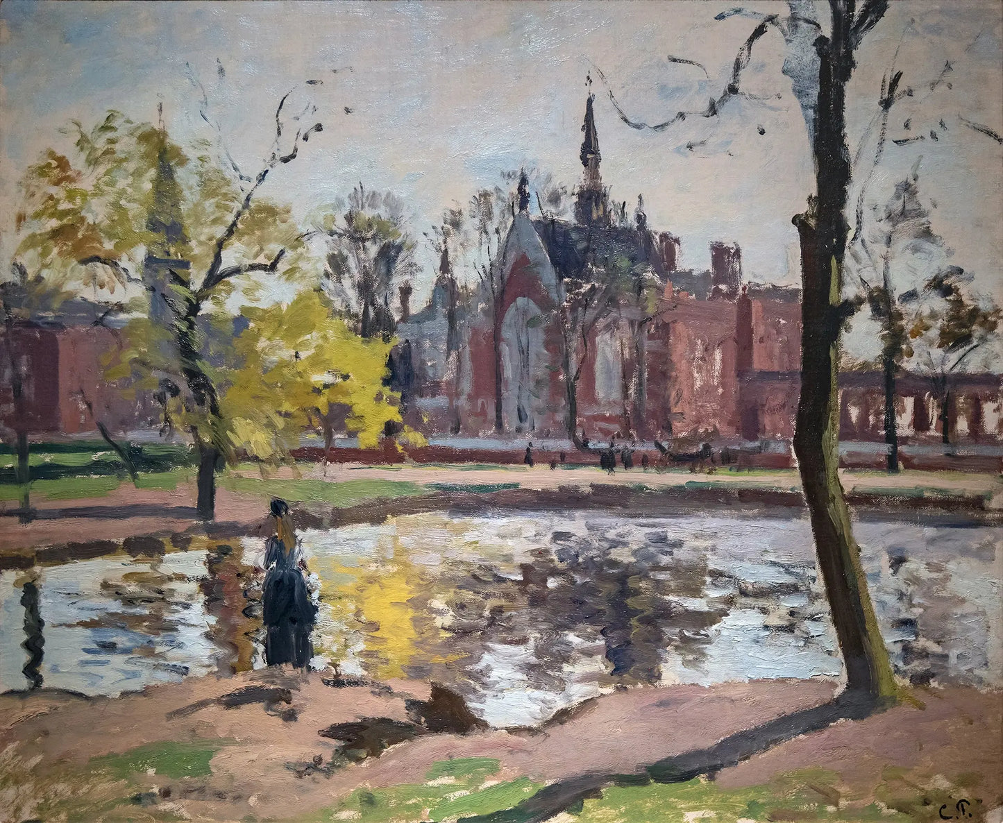 {{ product_title }} Fine Art Print | {{ product_vendor }} Jakero77 Camille Pissarro - Dulwich College, London (1871) Signed - 17" x 22" Fine Art Print Art Print Jakero77