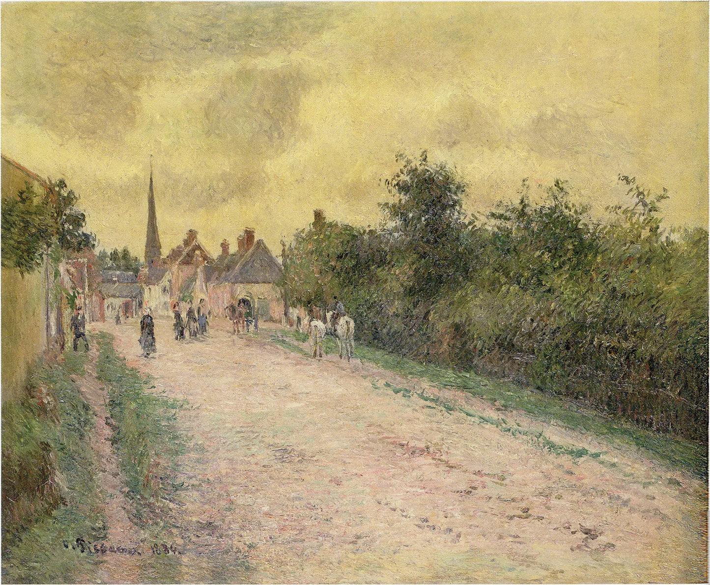 {{ product_title }} Fine Art Print | {{ product_vendor }} Jakero77 Camille Pissarro - Entrance to the Village of Eragny (1884) Signed - 17"x22" Print Art Print Jakero77