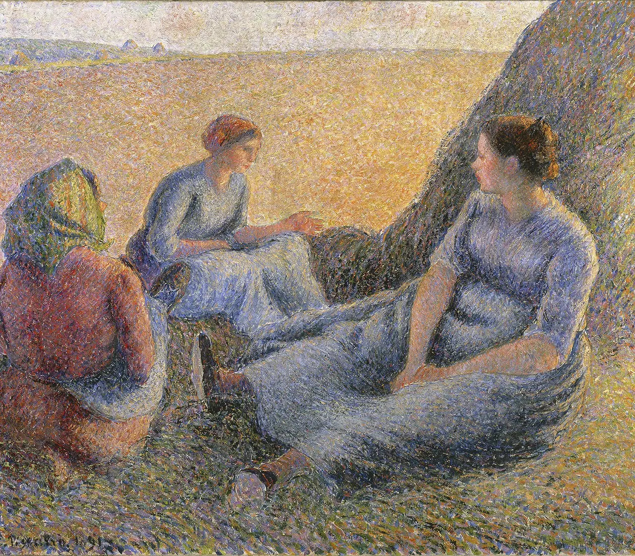 {{ product_title }} Fine Art Print | {{ product_vendor }} Jakero77 Camille Pissarro - Haymakers Resting (1891) Signed - 17" x 22" Fine Art Print Art Print Jakero77