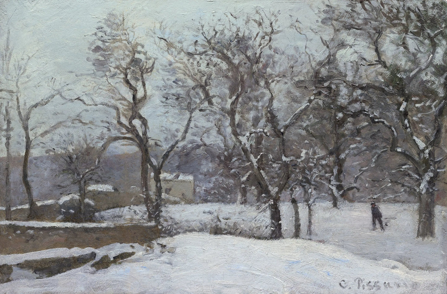{{ product_title }} Fine Art Print | {{ product_vendor }} Jakero77 Camille Pissarro - Snow at Louveciennes (1870) Signed - 17" x 22" Fine Art Print Art Print Jakero77