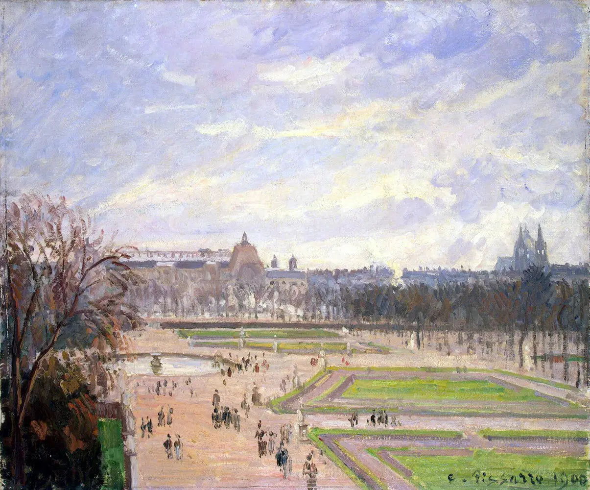 {{ product_title }} Fine Art Print | {{ product_vendor }} Jakero77 Camille Pissarro - The Tuileries Gardens (1900) Signed - 17" x 22" Fine Art Print Art Print Jakero77
