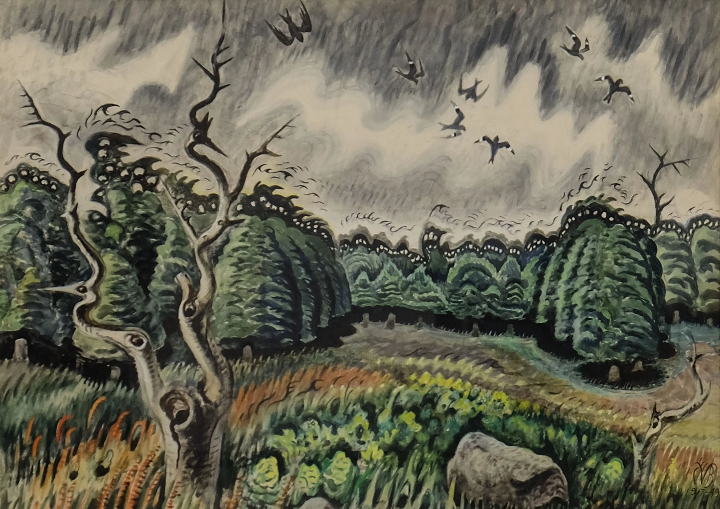 {{ product_title }} Fine Art Print | {{ product_vendor }} Jakero77 Charles Burchfield - Nighthawks at Twilight (1917-49) - 17" x 22" Fine Art Print Art Print Jakero77