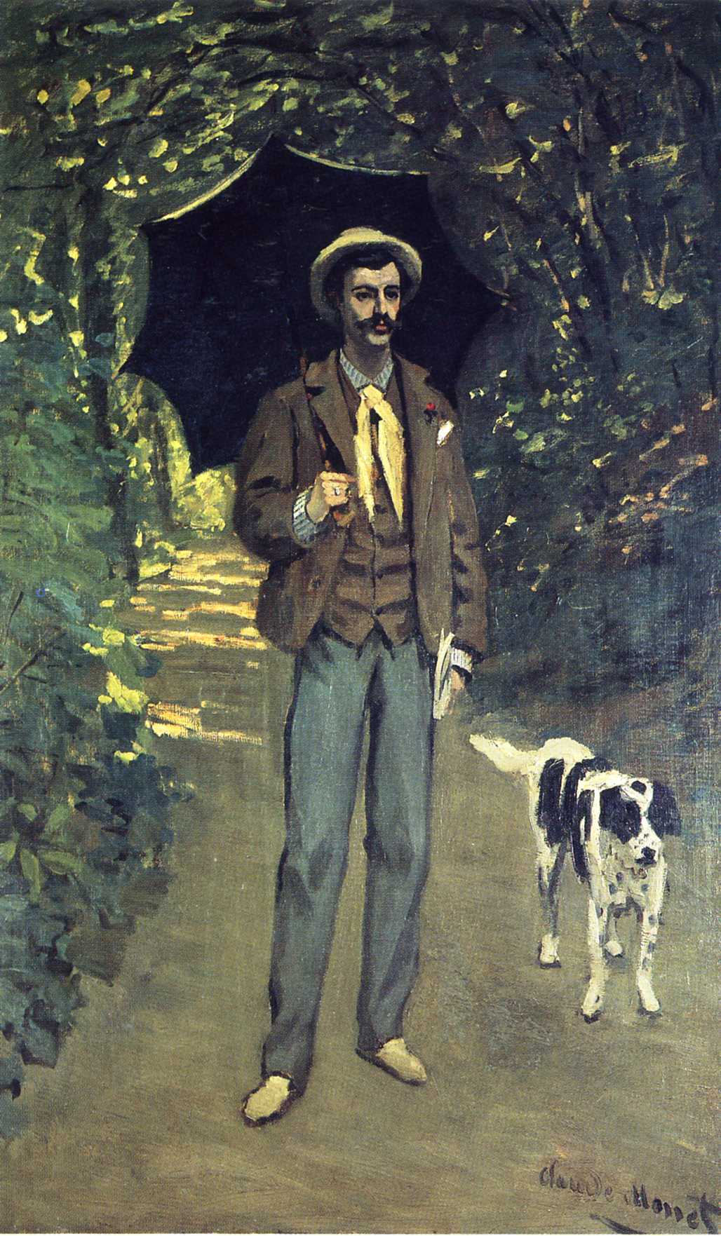 {{ product_title }} Fine Art Print | {{ product_vendor }} Jakero77 Claude Monet - Victor Jacquemont Holding a Parasol 1865 - 17"x22" Fine Art Print Art Print Jakero77
