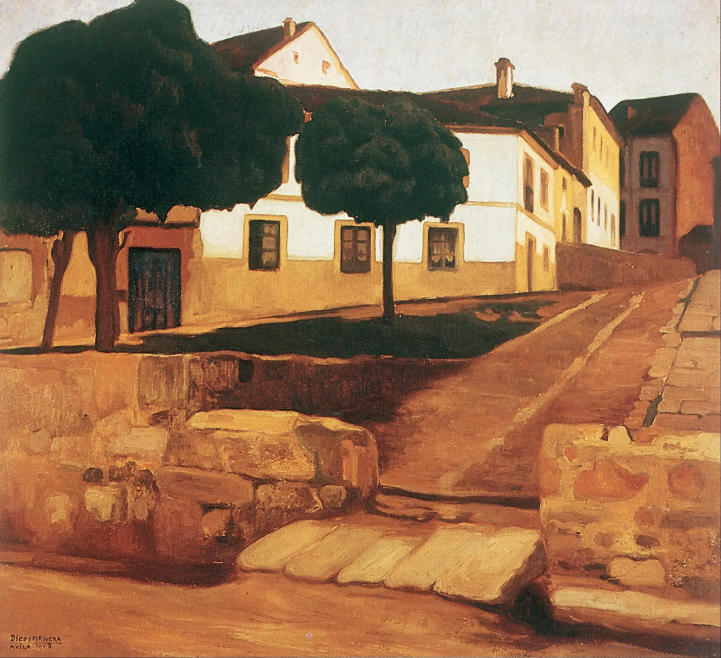 {{ product_title }} Fine Art Print | {{ product_vendor }} Jakero77 Diego Rivera - Street in Avila (1908) Signed - 17" x 22" Fine Art Print Art Print Jakero77