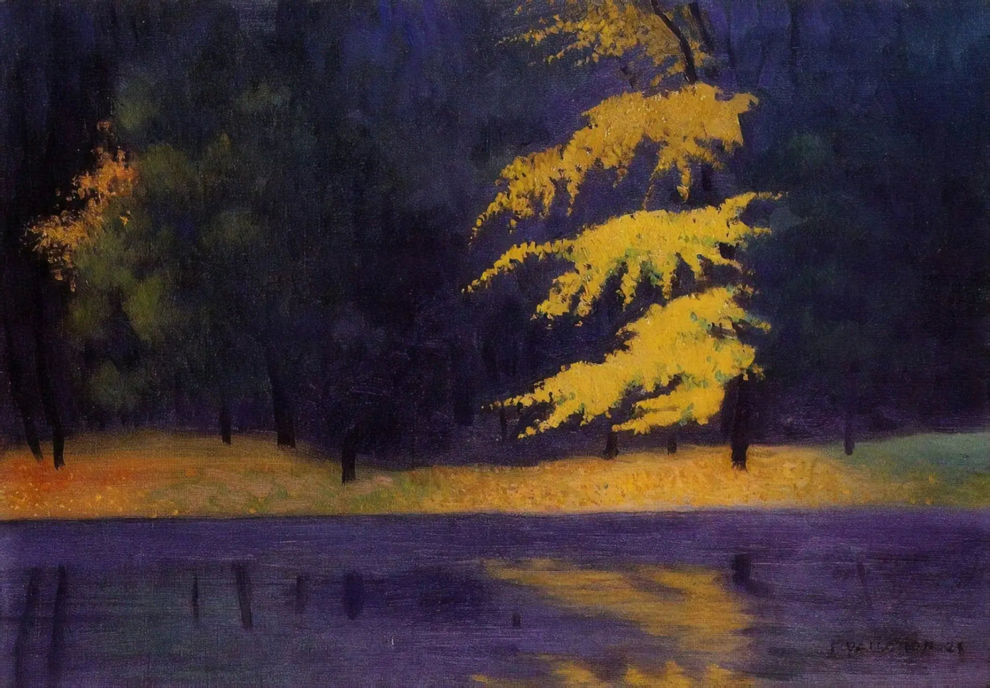 {{ product_title }} Fine Art Print | {{ product_vendor }} Jakero77 Felix Vallotton - The Lake in the Bois de Boulogne (1921) Signed - 17" x 22" Print Art Print Jakero77
