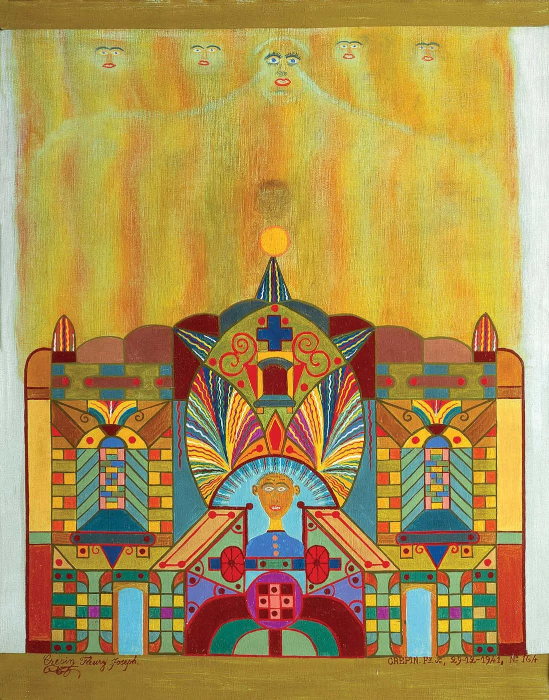 {{ product_title }} Fine Art Print | {{ product_vendor }} Jakero77 Fleury Joseph Crepin - Abstract Temple No. 164 (1944) - 17" x 22" Fine Art Print Art Print Jakero77