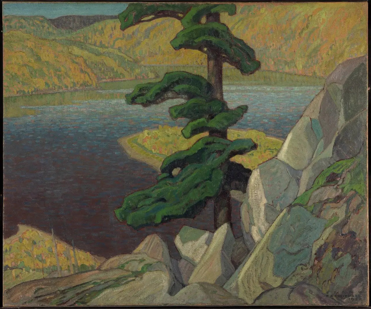 {{ product_title }} Fine Art Print | {{ product_vendor }} Jakero77 Franklin Carmichael - Upper Ottawa, Near Mattawa 1924 Signed - 17"x22" Art Print Art Print Jakero77