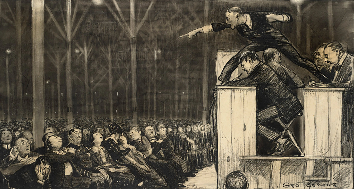 {{ product_title }} Fine Art Print | {{ product_vendor }} Jakero77 George Bellows - Billy Sunday Preaching (1915) Signed - 17" x 22" Fine Art Print Art Print Jakero77