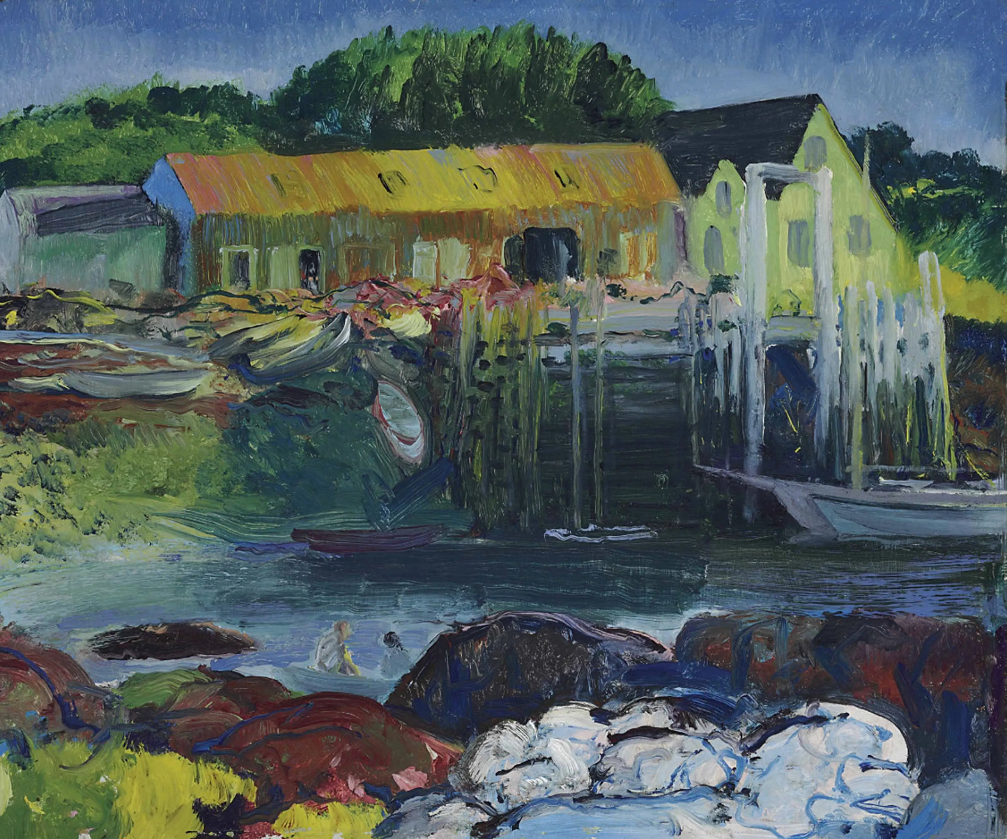 {{ product_title }} Fine Art Print | {{ product_vendor }} Jakero77 George Bellows - Criehaven Wharf (1916) - 17" x 22" Fine Art Print Art Print Jakero77