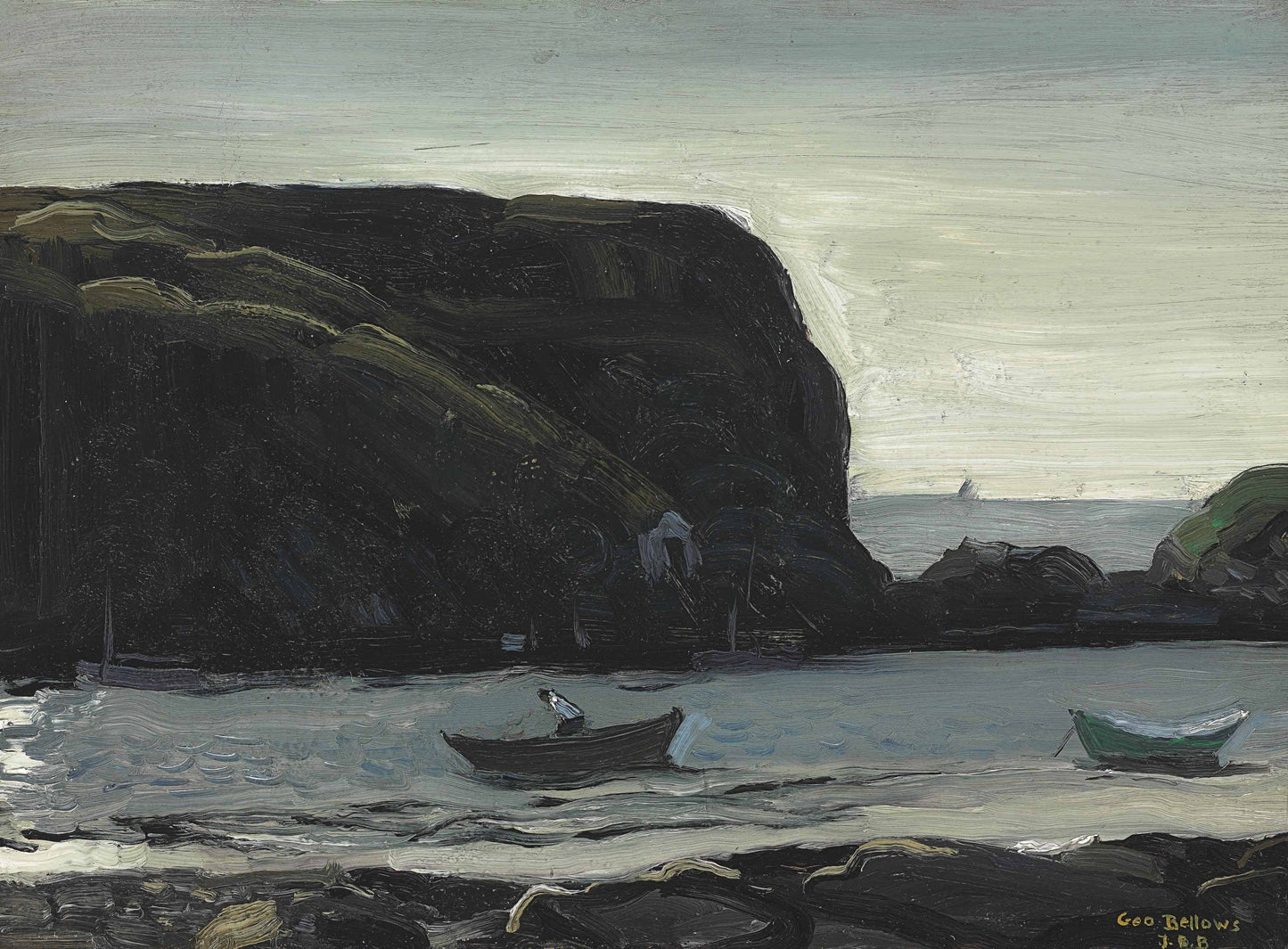 {{ product_title }} Fine Art Print | {{ product_vendor }} Jakero77 George Bellows - Harbor of Monhegan, Fish Boats (1911) Signed - 17"x22" Art Print Art Print Jakero77