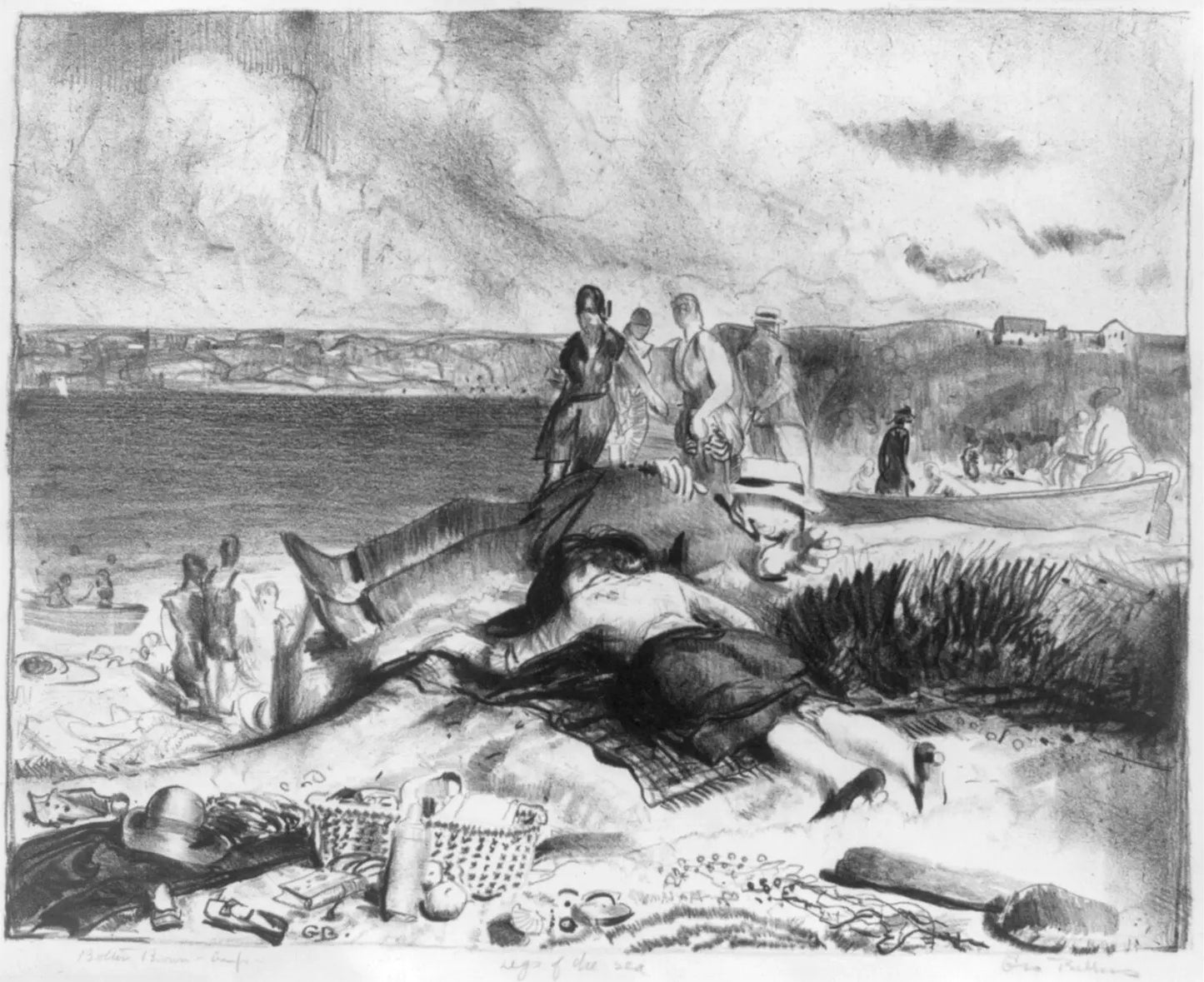 {{ product_title }} Fine Art Print | {{ product_vendor }} Jakero77 George Bellows - Legs of the Sea (1921) Signed - 17" x 22" Fine Art Print Art Print Jakero77