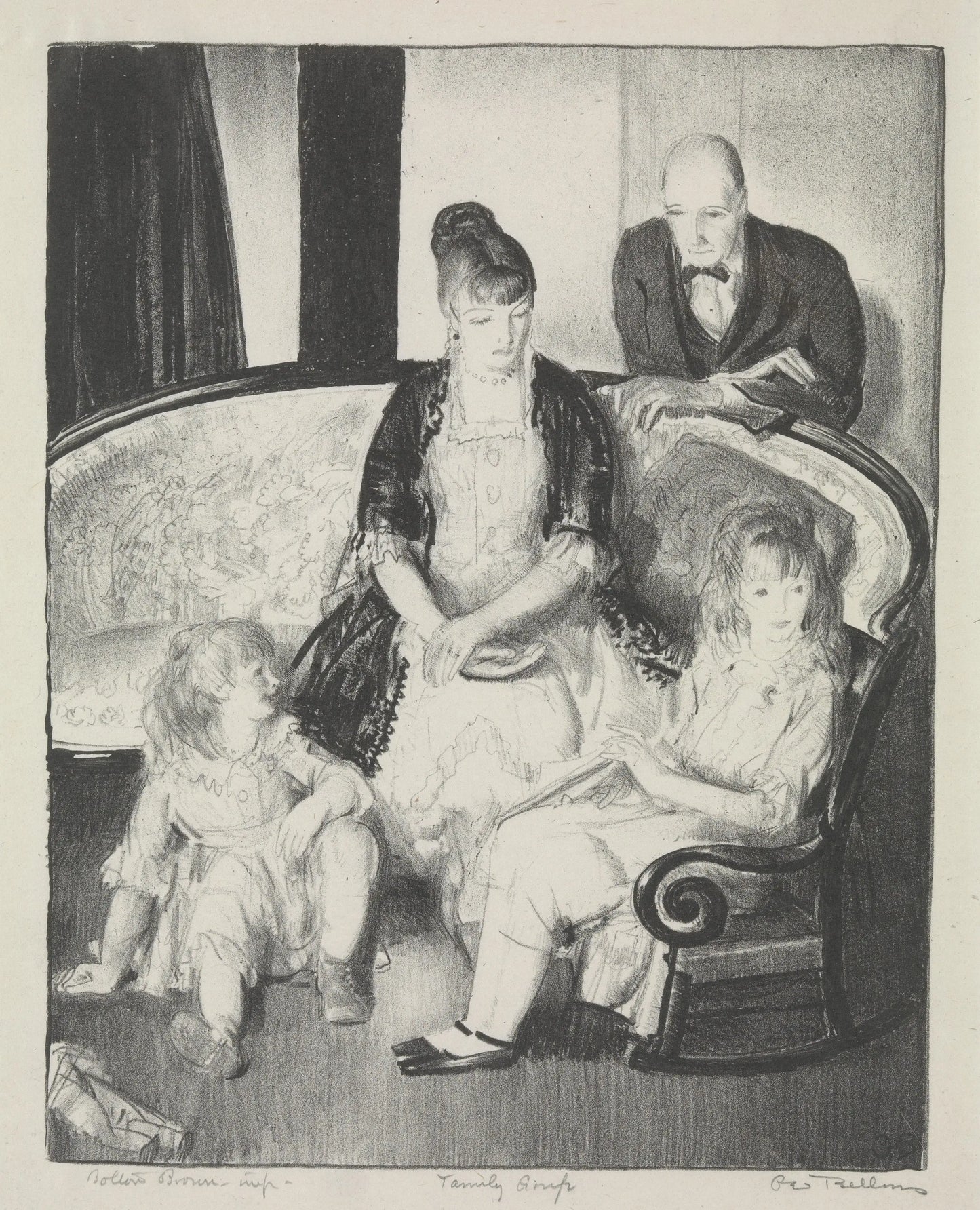 {{ product_title }} Fine Art Print | {{ product_vendor }} Jakero77 George Bellows - My Family, Second Stone (1921) Signed - 17" x 22" Fine Art Print Art Print Jakero77