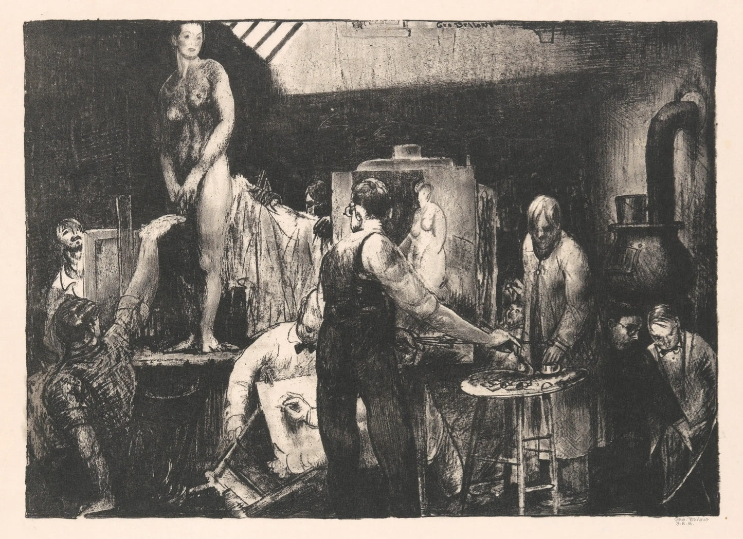 {{ product_title }} Fine Art Print | {{ product_vendor }} Jakero77 George Bellows - The Life Class, Paint & Sculpture (1917) Signed - 17" x 22" Print Art Print Jakero77