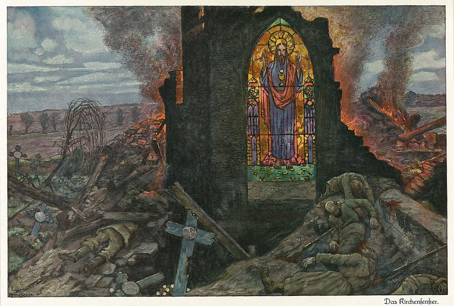 {{ product_title }} Fine Art Print | {{ product_vendor }} Jakero77 Hans Baluschek - Der Krieg Tafel, The War Panel (1915) - 17" x 22" Fine Art Print Art Print Jakero77