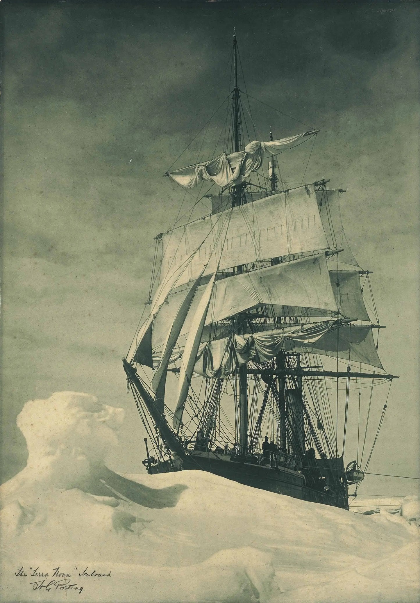 {{ product_title }} Fine Art Print | {{ product_vendor }} Jakero77 Herbert Ponting - Terra Nova Icebound (1911) Antarctic - 17"x22" Fine Art Print Art Print Jakero77
