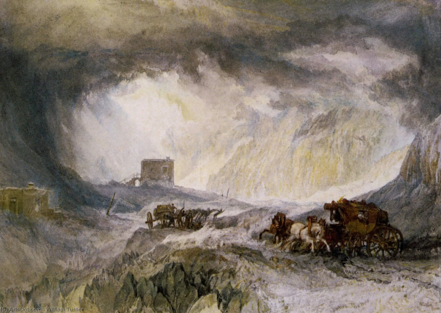 {{ product_title }} Fine Art Print | {{ product_vendor }} Jakero77 Joseph M. W. Turner - Passage of Mount Cenis 1800s - 17" x 22" Fine Art Print Art Print Jakero77