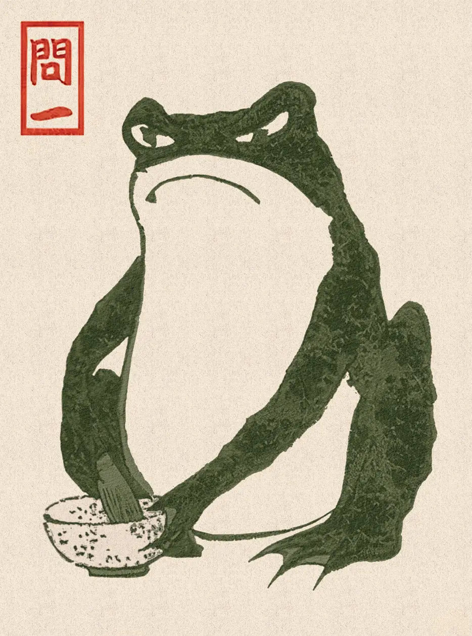 {{ product_title }} Fine Art Print | {{ product_vendor }} Jakero77 Matsumoto Hoji - Grumpy Frog (1814) Japanese Woodblock - 17"x22" Fine Art Print Art Print Jakero77