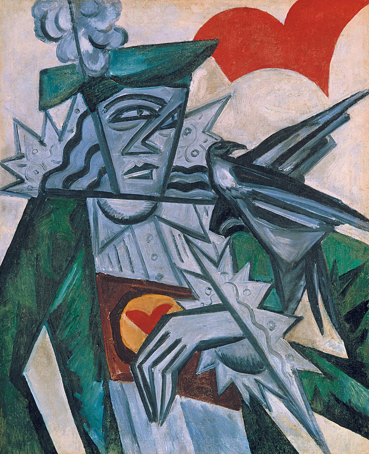 {{ product_title }} Fine Art Print | {{ product_vendor }} Jakero77 Olga Rozanova - Jack of Hearts Playing Card (1912) - 17" x 22" Fine Art Print Art Print Jakero77