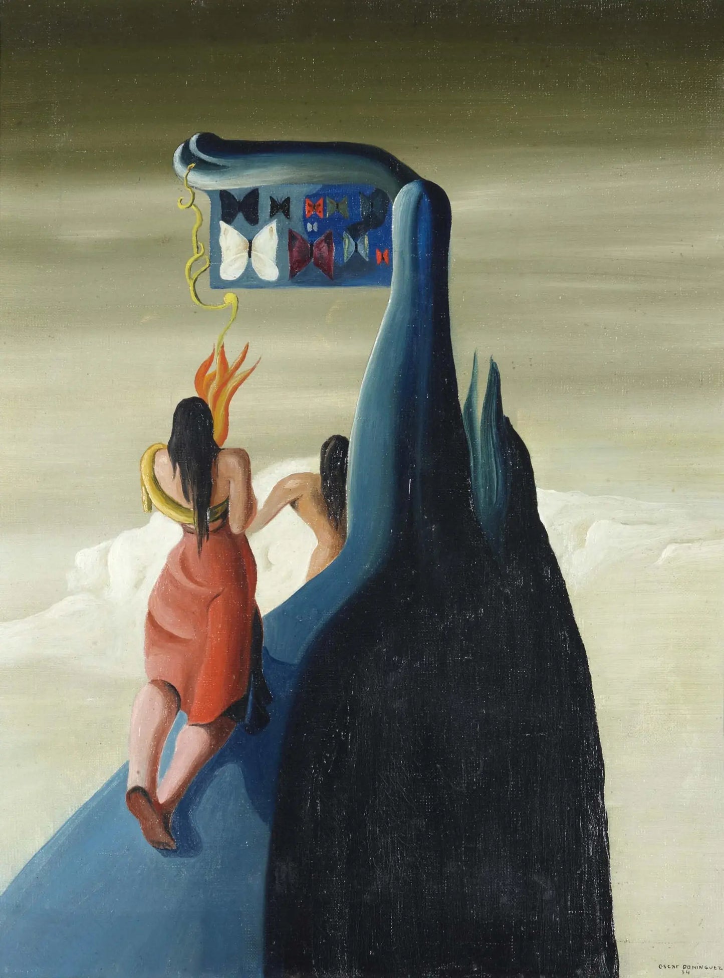 {{ product_title }} Fine Art Print | {{ product_vendor }} Jakero77 Oscar Dominguez - Butterflies Lost in the Mountain 1934 Signed - 17" x 22" Print Art Print Jakero77