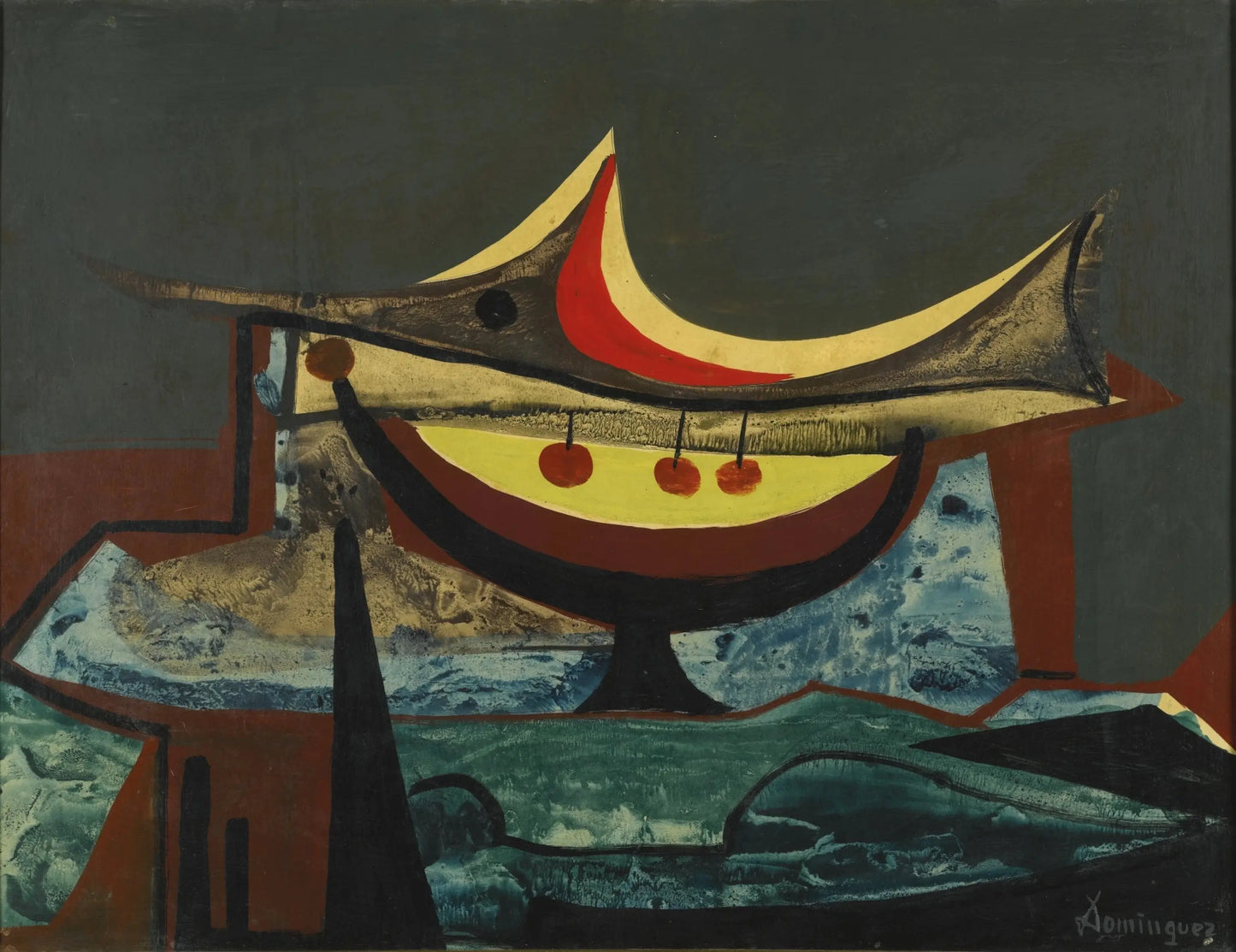 {{ product_title }} Fine Art Print | {{ product_vendor }} Jakero77 Oscar Dominguez - Composition Abstract Signed - 17" x 22" Fine Art Print Art Print Jakero77