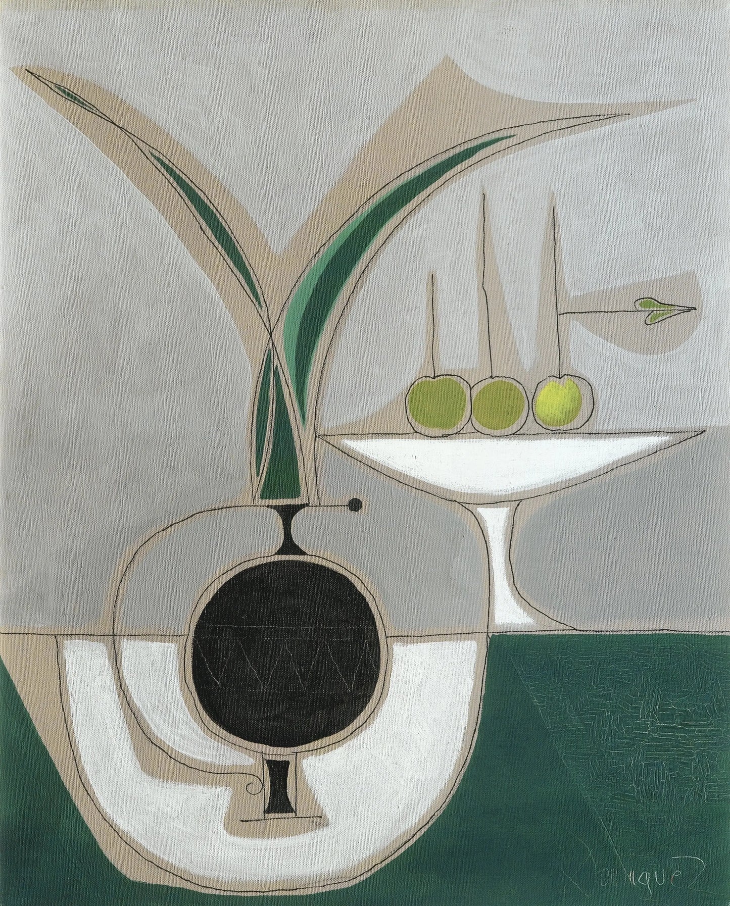 {{ product_title }} Fine Art Print | {{ product_vendor }} Jakero77 Oscar Dominguez - Still Life with Apples in a Bowl Signed - 17" x 22" Art Print Art Print Jakero77