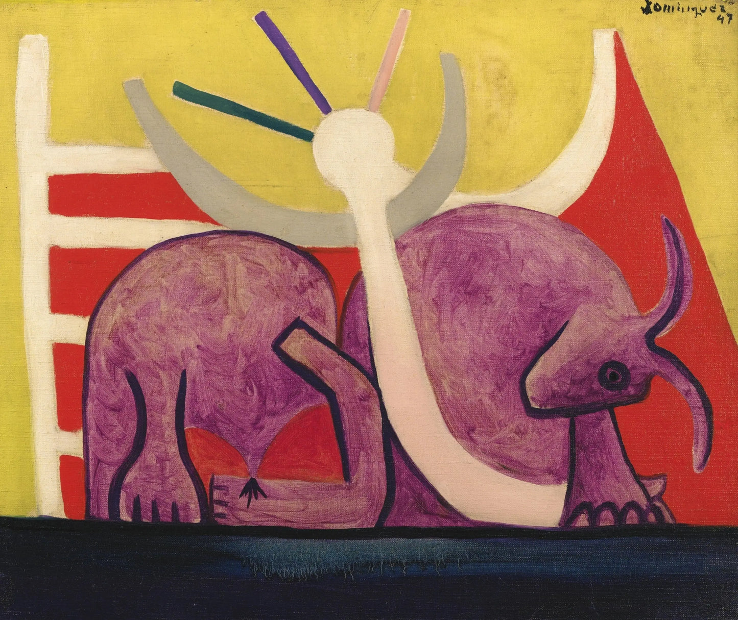 {{ product_title }} Fine Art Print | {{ product_vendor }} Jakero77 Oscar Dominguez - Taureau Bull (1947) Signed - 17" x 22" Fine Art Print Art Print Jakero77