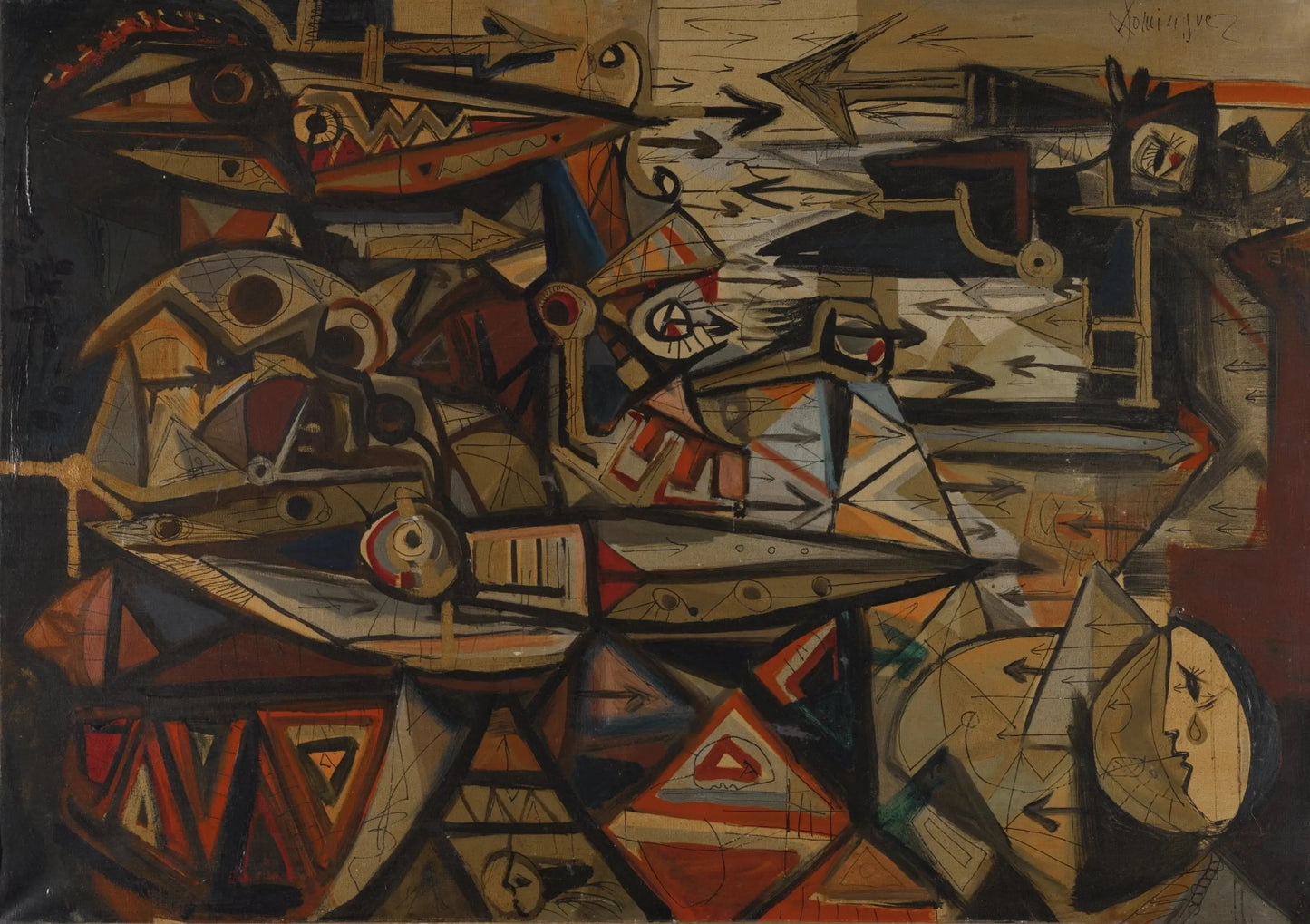 {{ product_title }} Fine Art Print | {{ product_vendor }} Jakero77 Oscar Dominguez - The Battle or The Fighting Lion Signed - 17" x 22" Art Print Art Print Jakero77