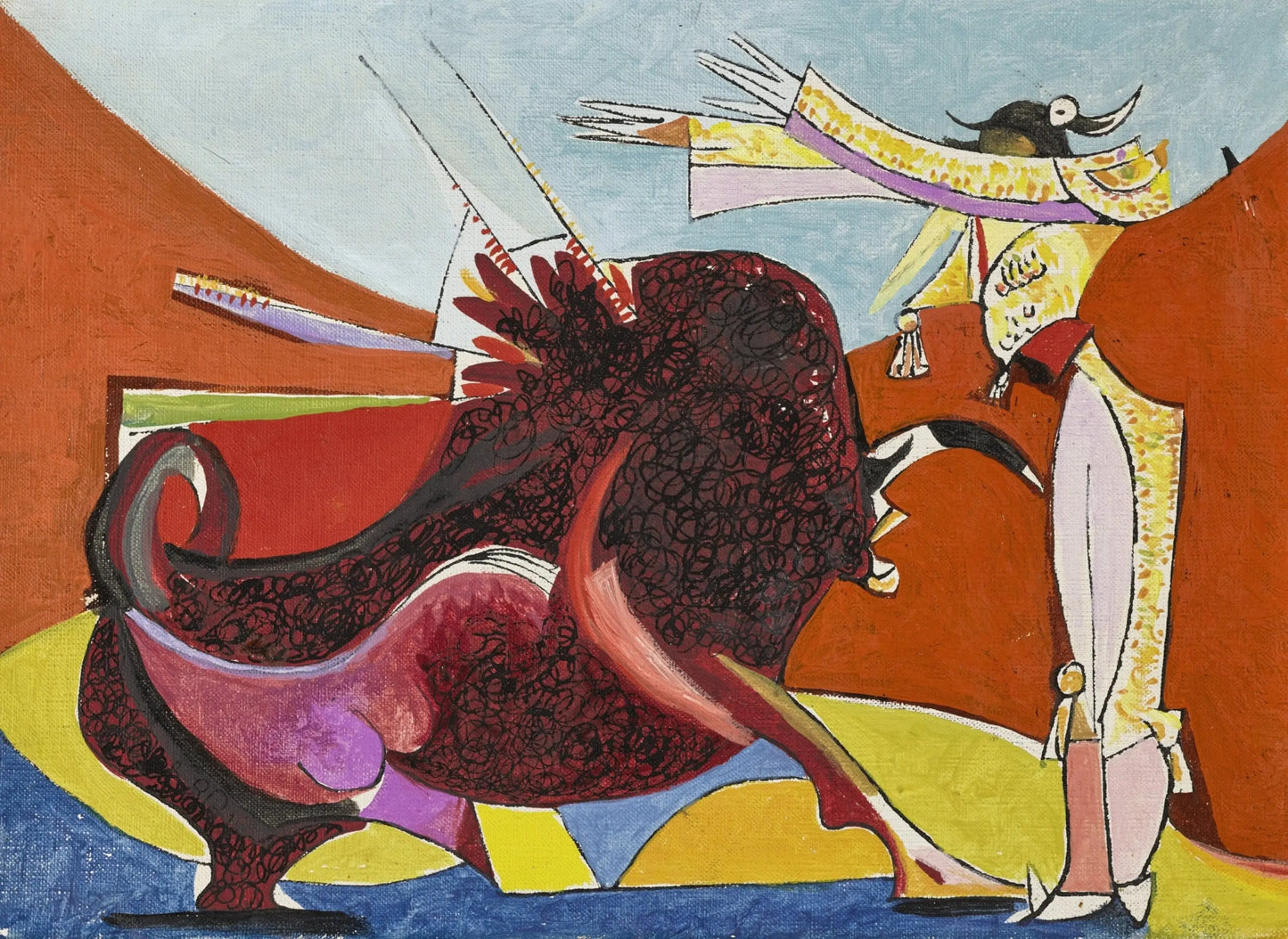 {{ product_title }} Fine Art Print | {{ product_vendor }} Jakero77 Oscar Dominguez - Torero, Banderillas Bullfighter - 17" x 22" Fine Art Print Art Print Jakero77