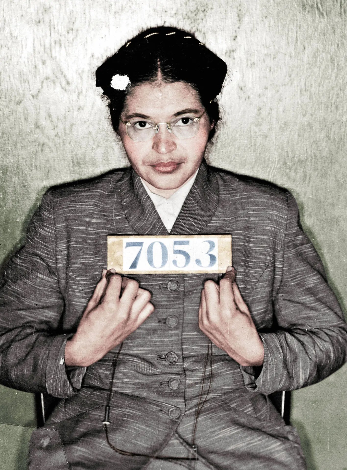 {{ product_title }} Fine Art Print | {{ product_vendor }} Jakero77 Rosa Parks Mugshot (1956) RARE COLOR Joe Rogan Podcast - 17" x 22" Fine Art Print Art Print Jakero77