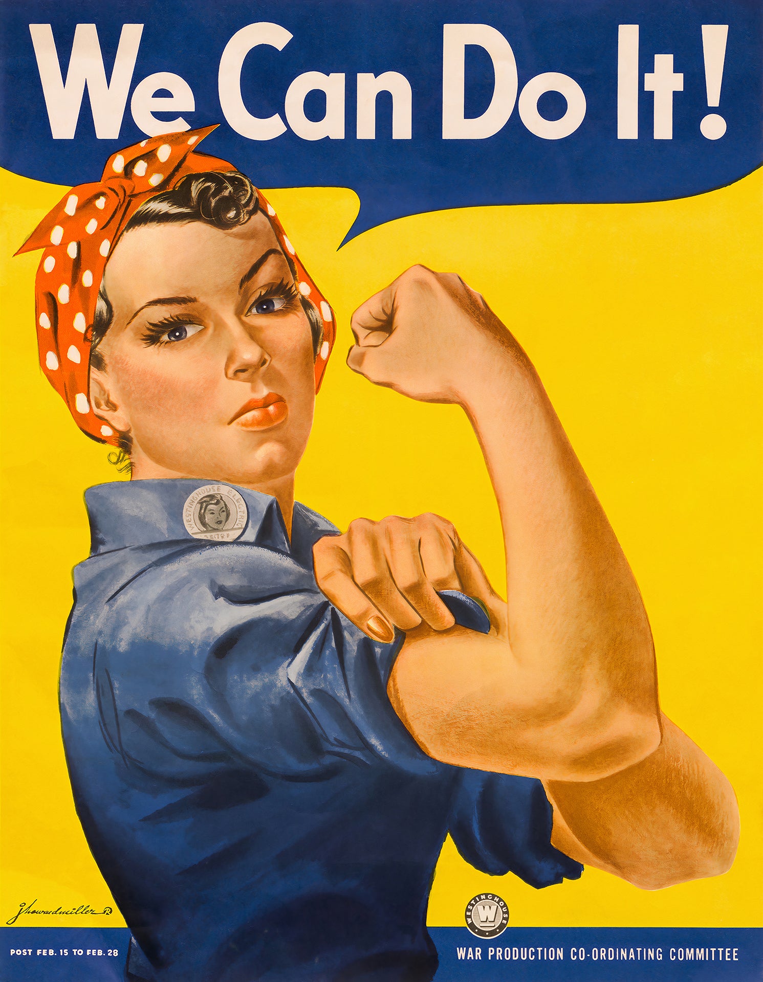 We Can Do It 1942 WWII Poster Rosie the Riveter - 17" x 22" Fine Art Print