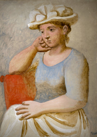 Woman in White Hat (1921) Signed Pablo Picasso - 17" x 22" Fine Art Print