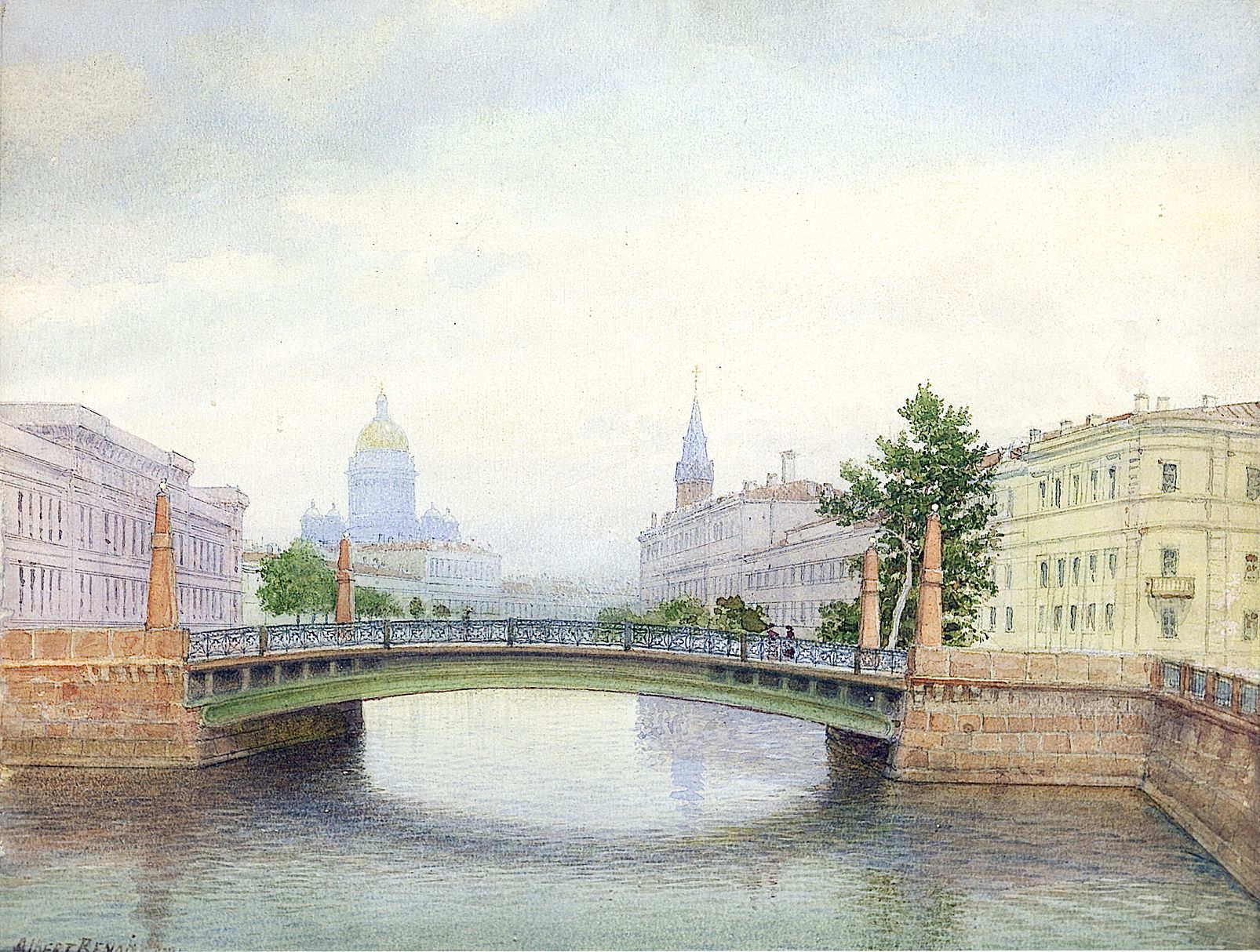 Albert Benois Potseluyev Bridge 1901 Fine Art Print