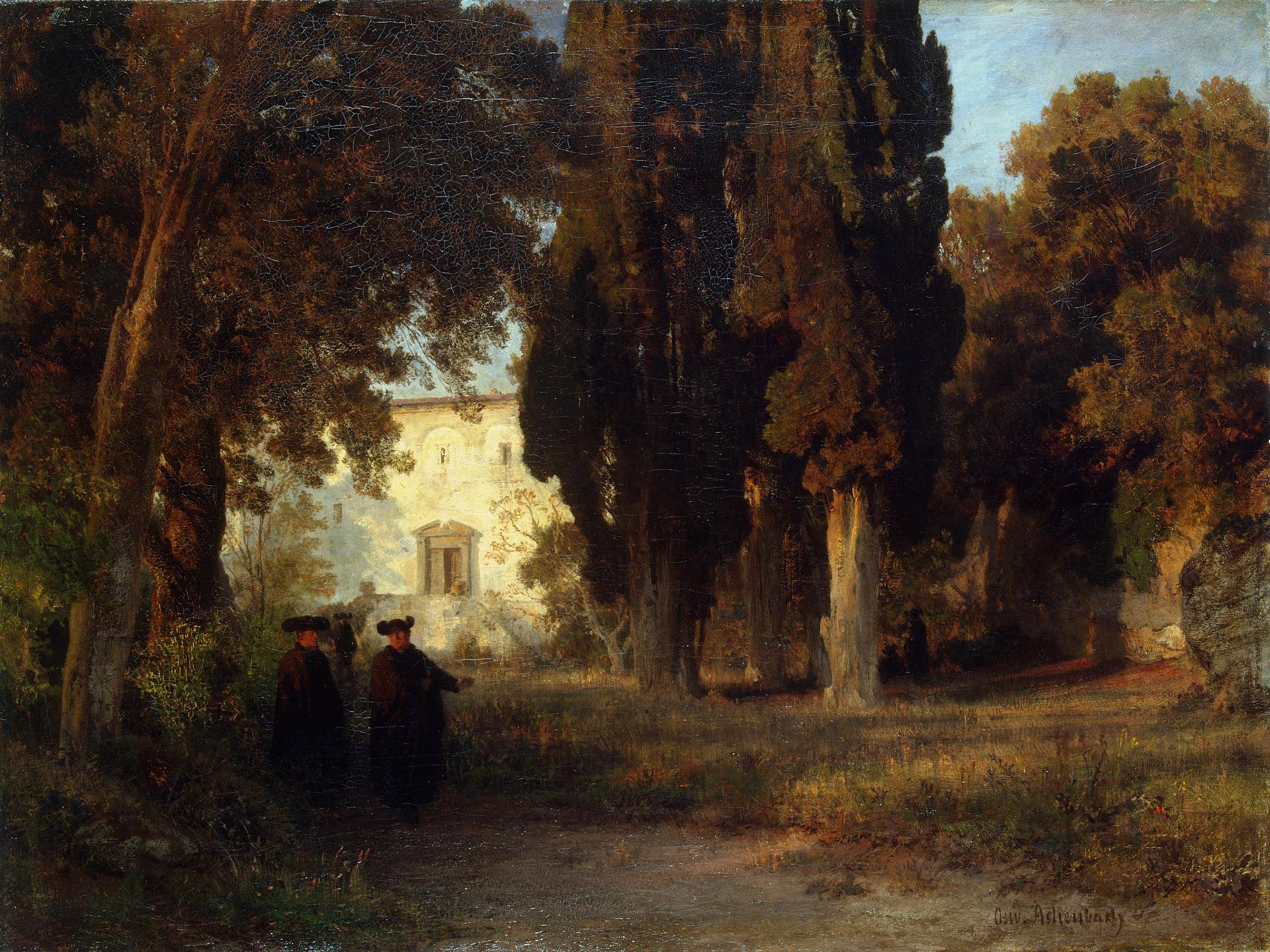 Oswald Achenbach Klostergarten 1857 Fine Art Print