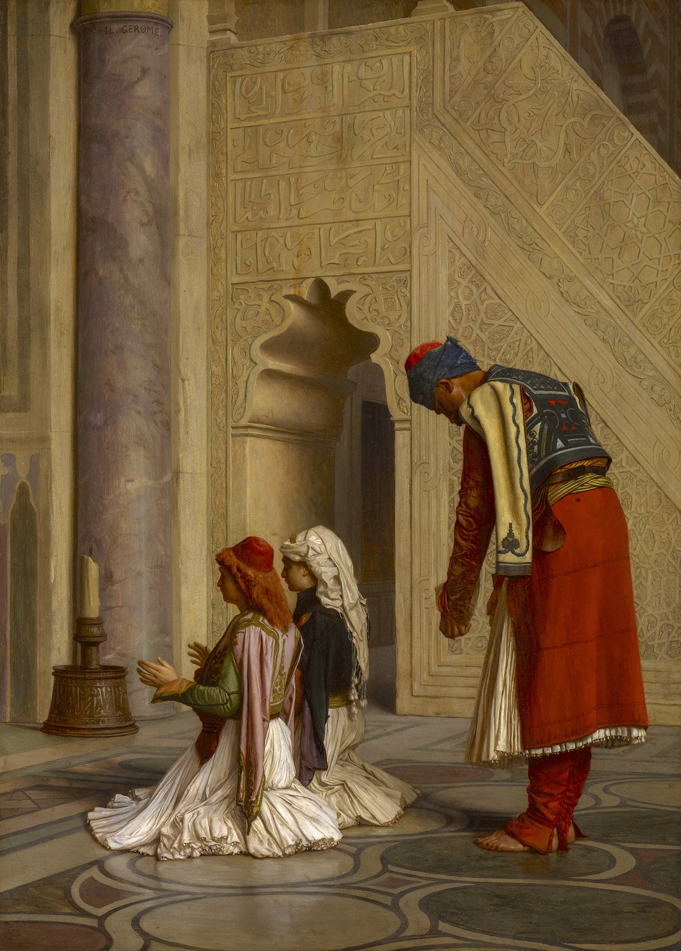 Jean Leon Gerome - Young Greeks at Mosque Islam (1865) - 17"x22" Fine Art Print