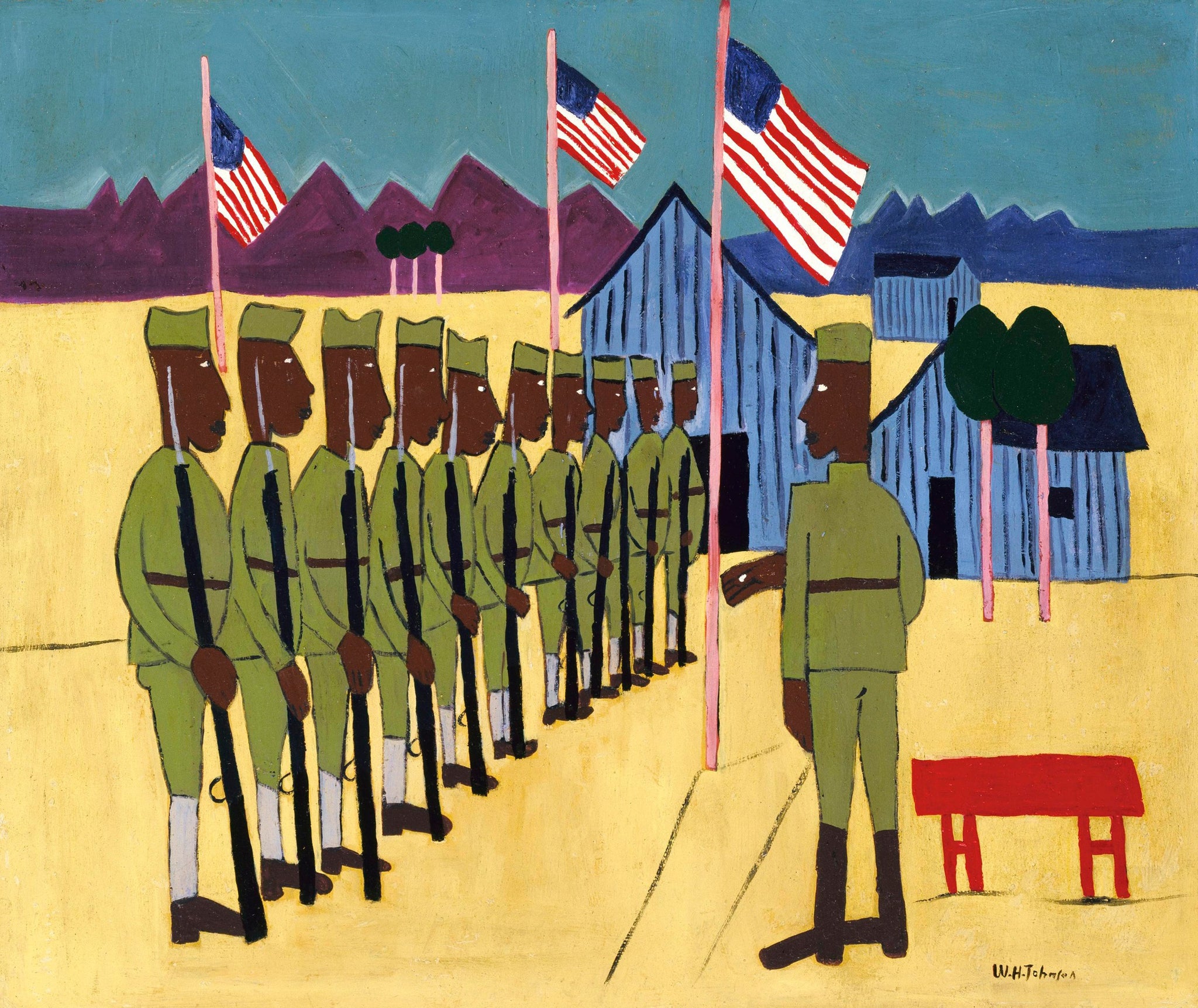 William Henry Johnson - Training for War (1942) - 17" x 22" Fine Art Print