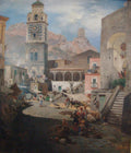 Oswald Achenbach Marktplatz Amalfi 1876 Fine Art Print