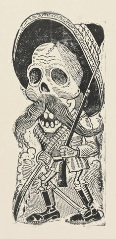 Jose Guadalupe Posada - Calavera de un Revolucionario (1910) - 17"x22" Art Print