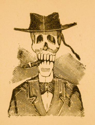 Jose Guadalupe Posada - Dapper Calavera Smoking Cigar (1910) - 17"x22" Art Print